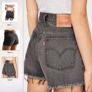 Levi's 512 Black HighRise Cutoff Denim Shorts